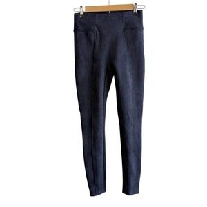 SPANX Size Small Navy Blue Suede Pull On Leggings Fall Classic Preppy Neutral